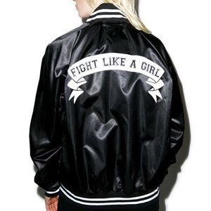FIGHT LIKE A GIRL BASEBALL JACKET